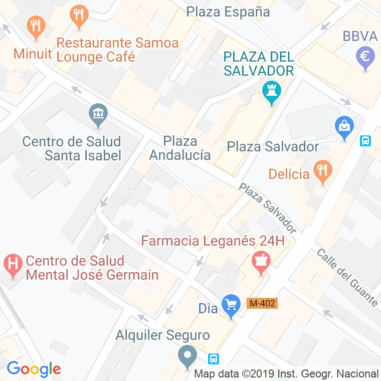Código Postal calle Andalucia, plaza en Leganés