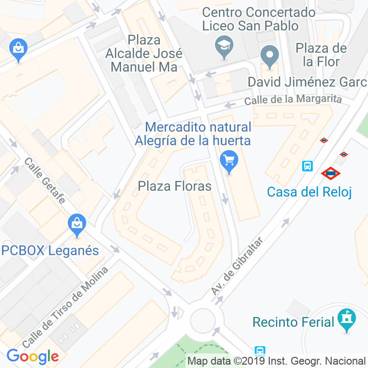 Código Postal calle Floras, plaza en Leganés