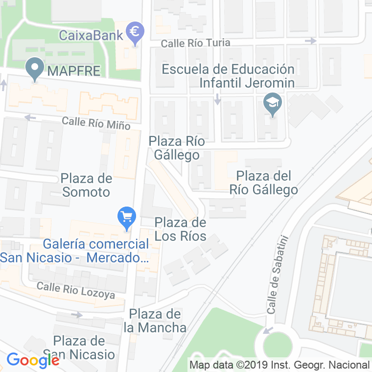 Código Postal calle Rio Gallego, plaza en Leganés