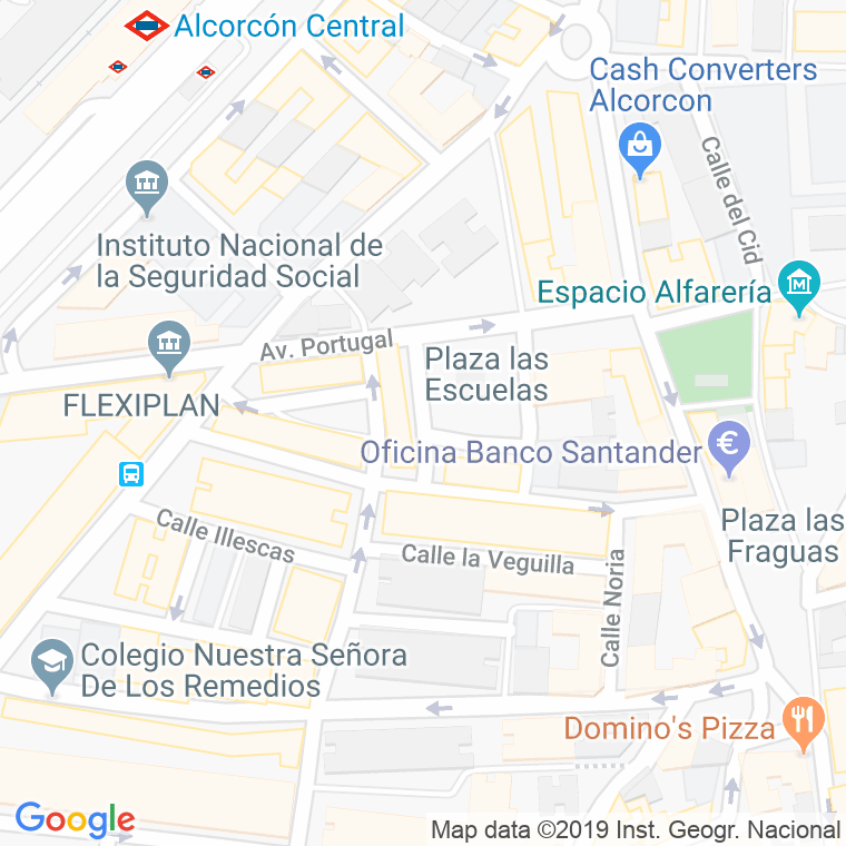 Código Postal calle Escuelas, plaza en Alcorcón