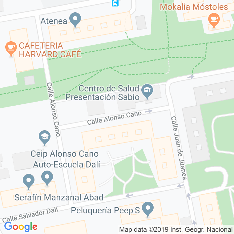 Código Postal calle Alonso Cano en Móstoles