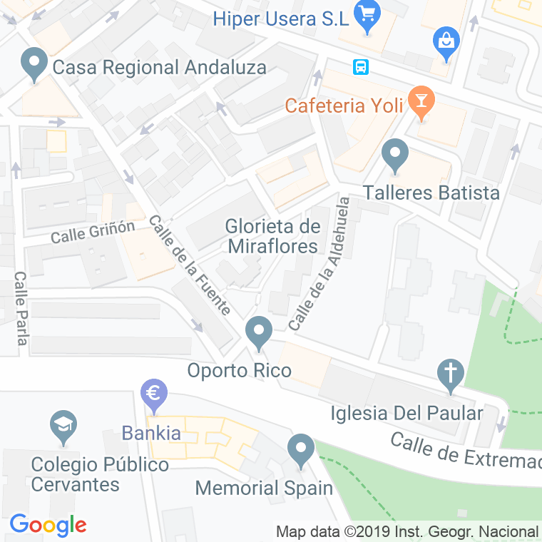 Código Postal calle Miraflores, glorieta en Fuenlabrada