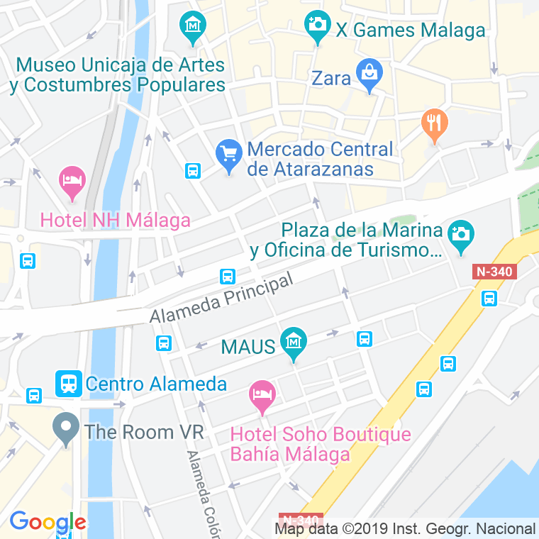 Código Postal calle Principal, alameda (Impares Del 1 Al Final) en Málaga