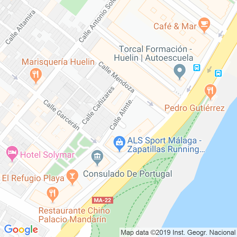 Código Postal calle Almirante en Málaga
