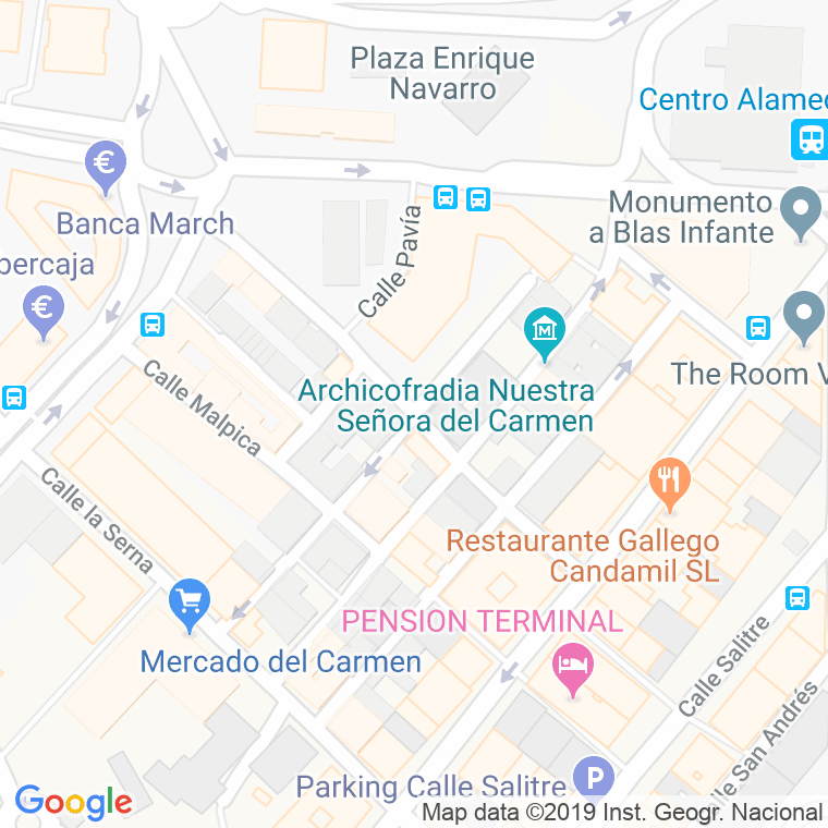 Código Postal calle Angosta Del Carmen en Málaga