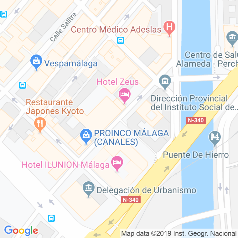 Código Postal calle Canales en Málaga