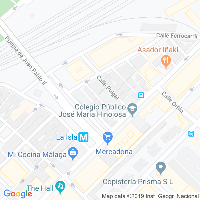 Código Postal calle Espronceda en Málaga