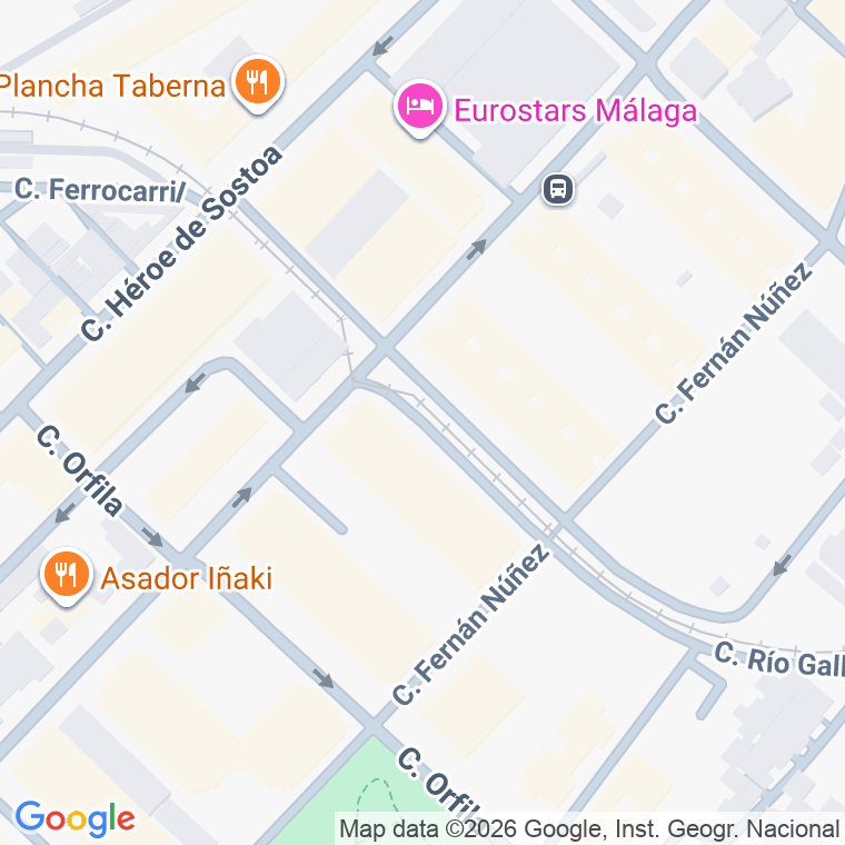 Código postal de Ferrocarril del Puerto en Málaga