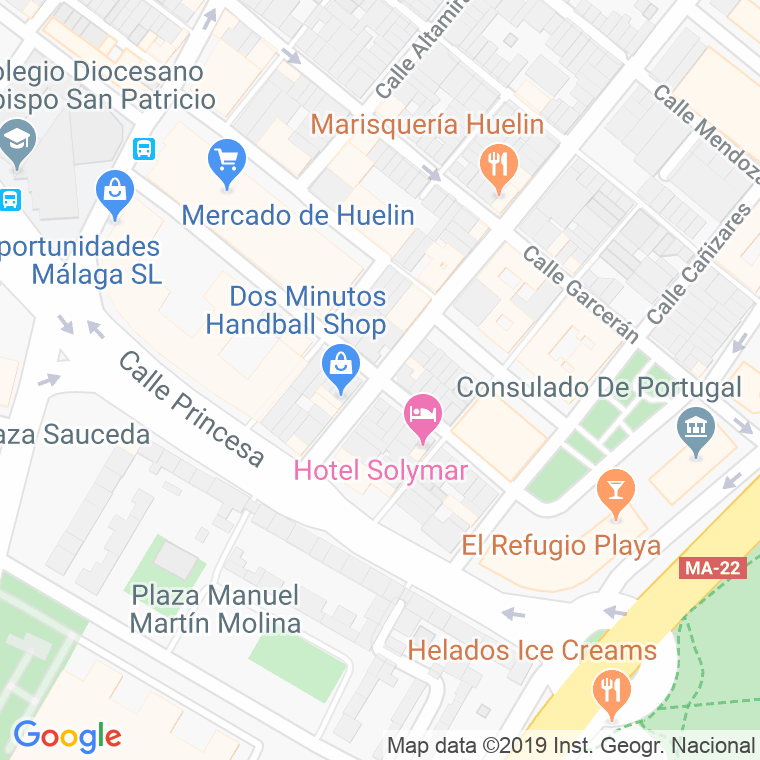Código Postal calle Infantes en Málaga