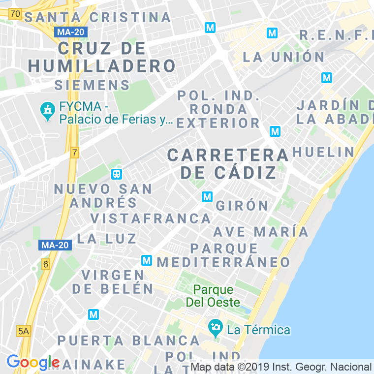 Código Postal calle Armillita Chico en Málaga