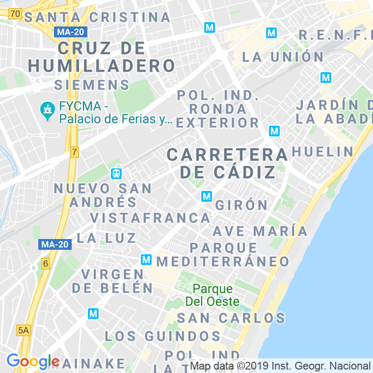 Código Postal calle Barcelo, urbanizacion (Impares Del 1 Al Final)  (Pares Del 2 Al Final) en Málaga