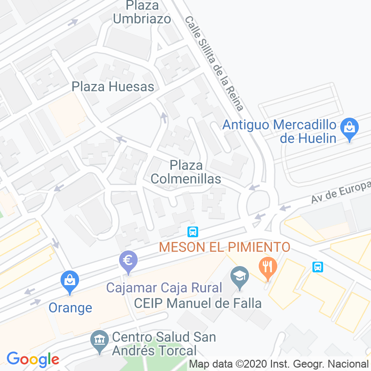 Código Postal calle Colmenilla, plaza en Málaga