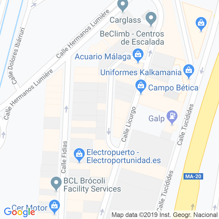 Código Postal calle Amantillo, pasaje en Málaga