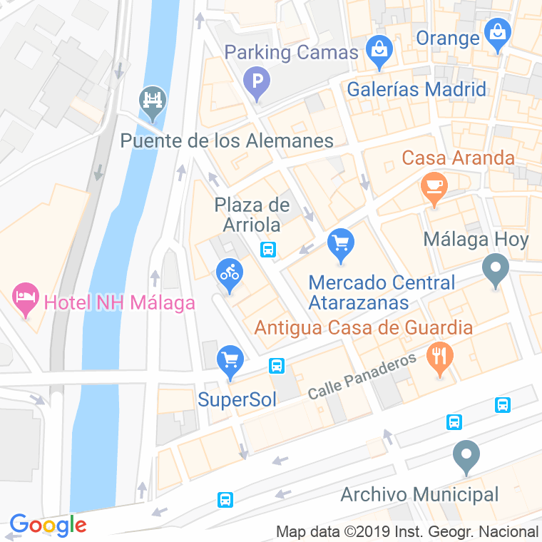 Código Postal calle Arriola, plaza en Málaga