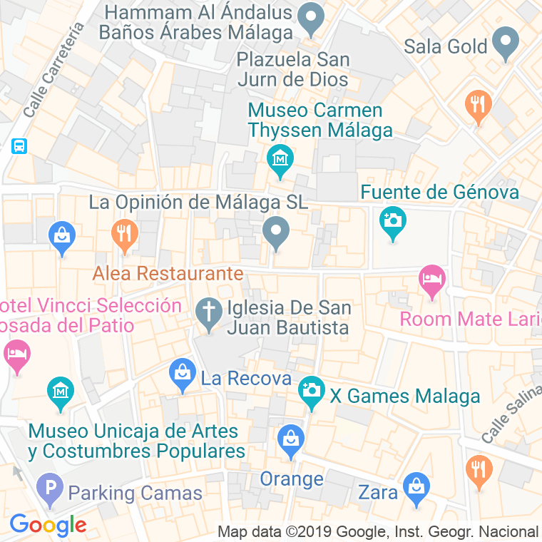 Código Postal calle Especerias en Málaga
