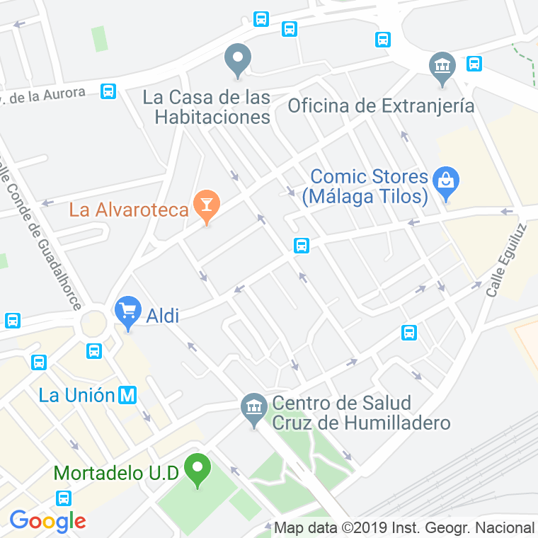 Código Postal calle Adra, pasaje en Málaga