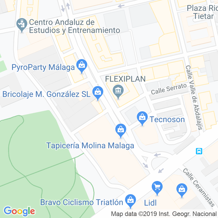 Código Postal calle Alcalde Garcia Segovia en Málaga