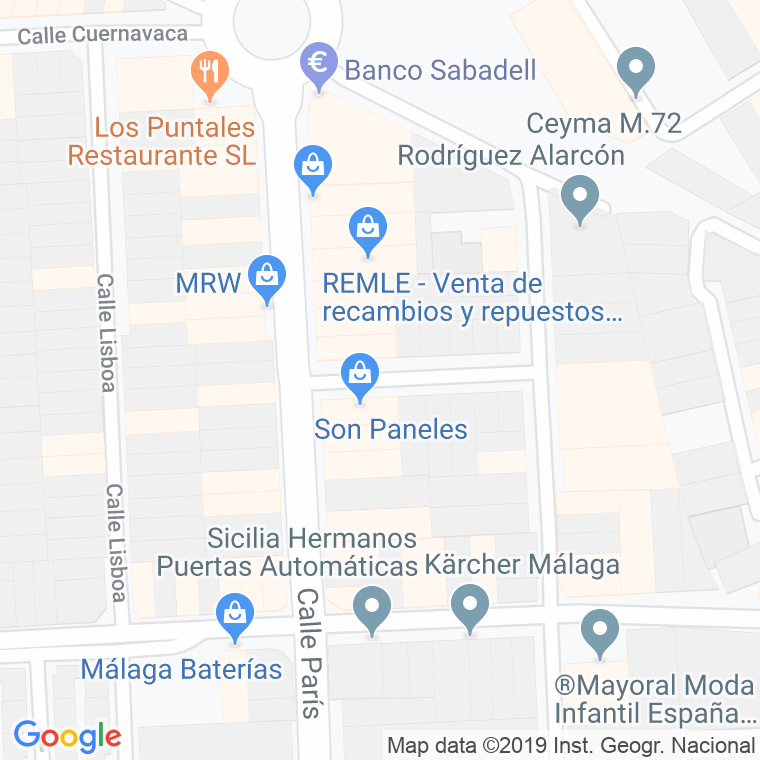 Código Postal calle Burgos en Málaga