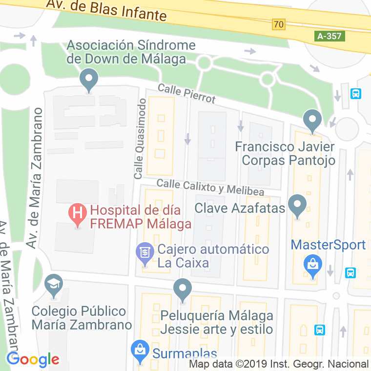 Código Postal calle Calixto Y Melibea en Málaga