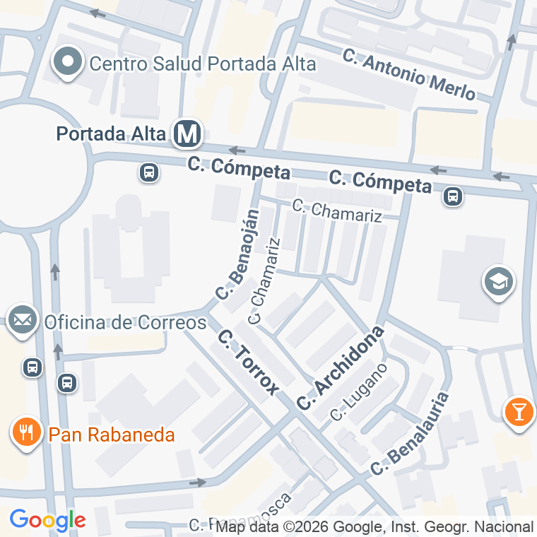 Código postal de Chamariz en Málaga