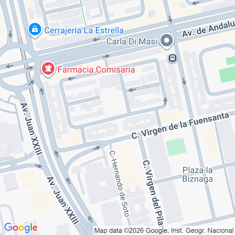 Código postal de Virgen del Sagrario en Málaga