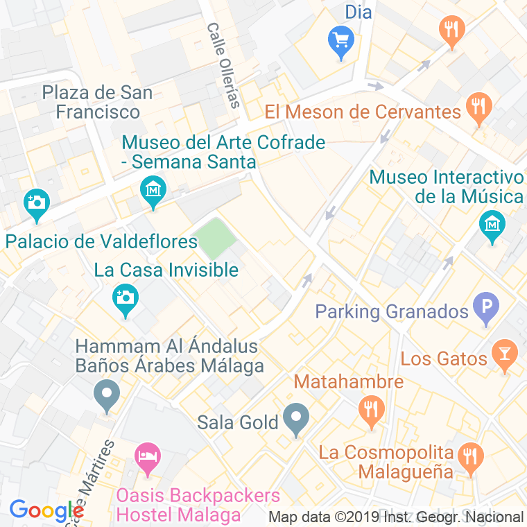 Código Postal calle Canasteros en Málaga