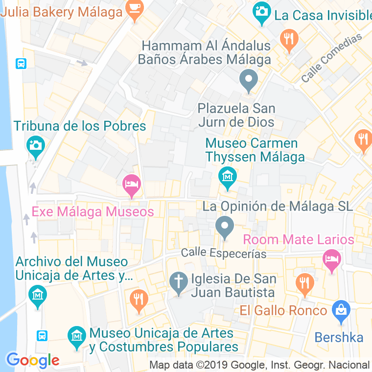 Código Postal calle San Ignacio, plaza en Málaga