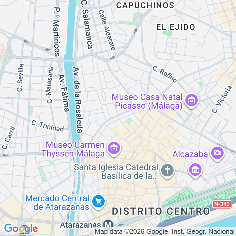 Código postal de San Juan de Dios, Plaza (impares del 1 al Final)  (pares del 2 al Final) en Málaga