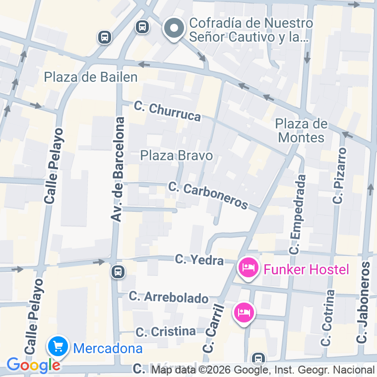 Código postal de Calle Carboneros en Malaga