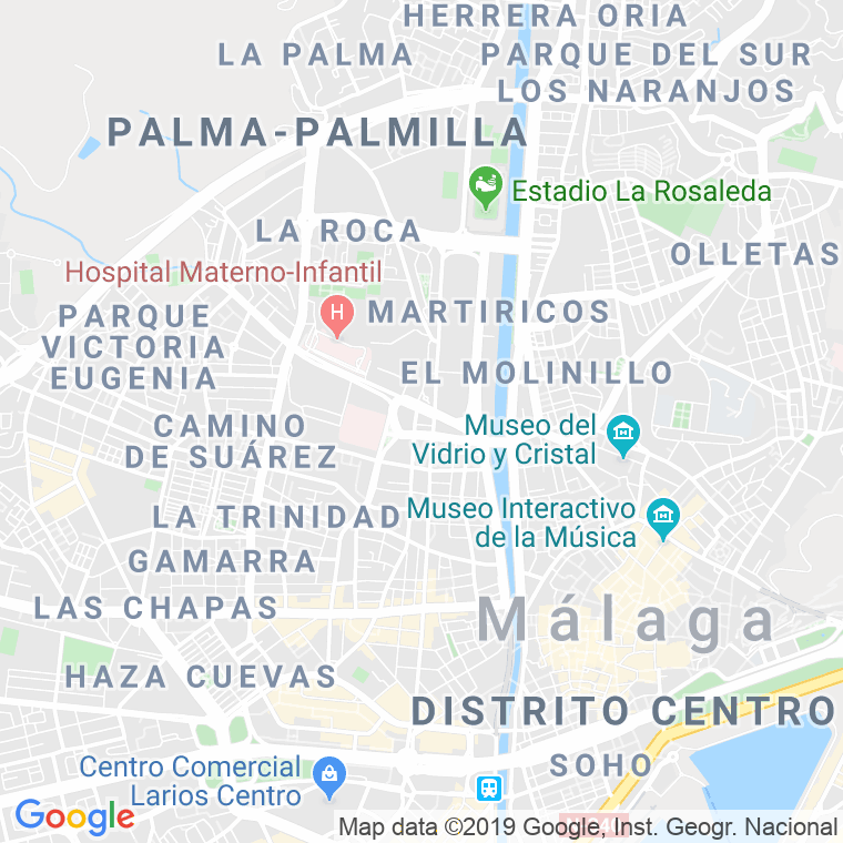 Código Postal calle Arroyo De Los Angeles   (Impares Del 1 Al 17)  (Pares Del 2 Al 44) en Málaga