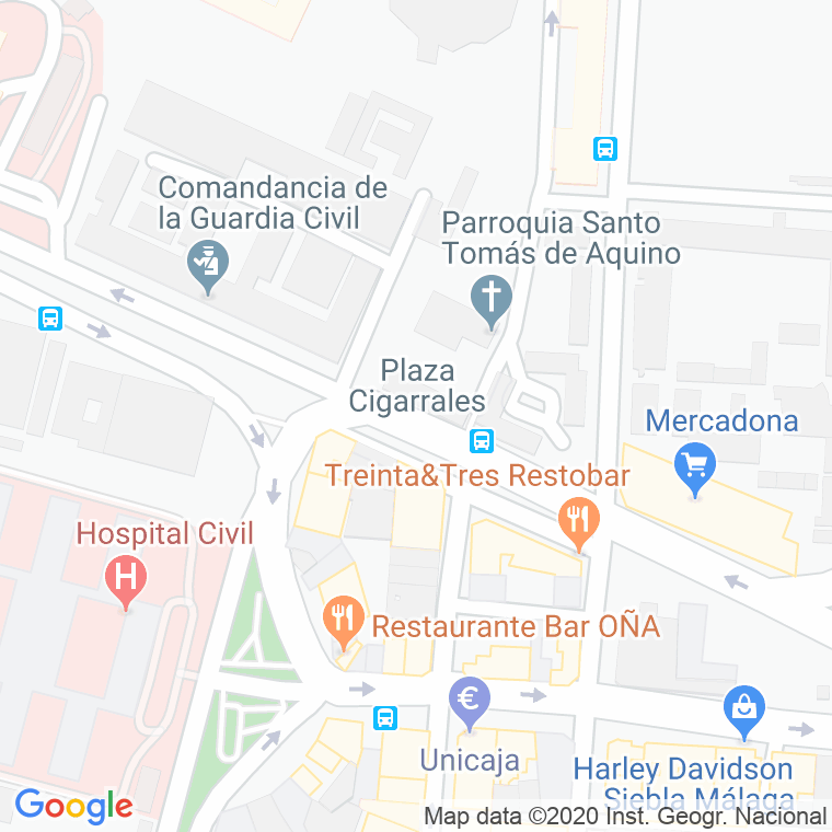 Código Postal calle Cigarrales, plaza en Málaga