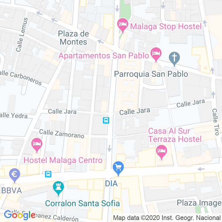 Código Postal calle Jaboneros   (Impares Del 1 Al Final)  (Pares Del 2 Al Final) en Málaga