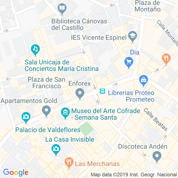 Código Postal calle Maria La Faraona, pasaje en Málaga