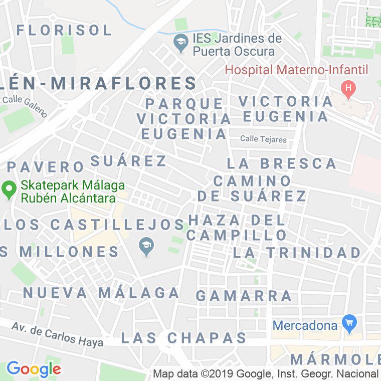 Código Postal calle Martinez De La Rosa   (Impares Del 1 Al 39)  (Pares Del 2 Al 12) en Málaga