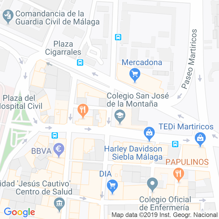 Código Postal calle Mazarredo en Málaga