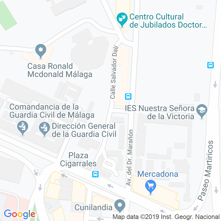 Código Postal calle Salvador Dali en Málaga