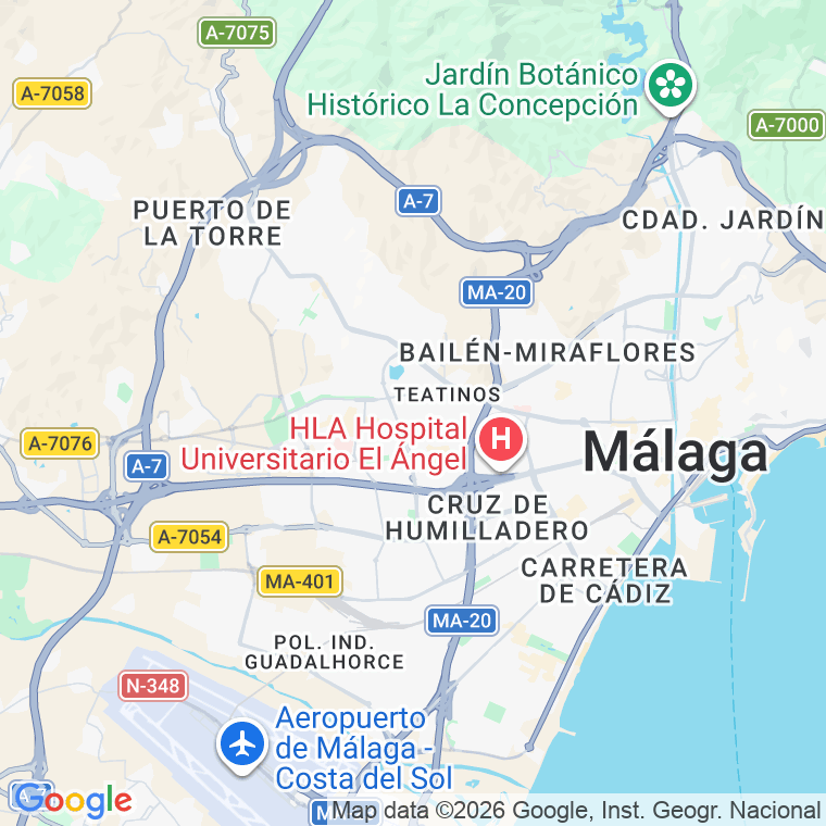Código postal de Antonio Alcala Galiano en Málaga