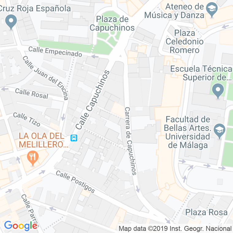 Código Postal calle Cuervo en Málaga