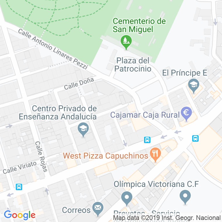 Código Postal calle Alcaide De Los Donceles en Málaga