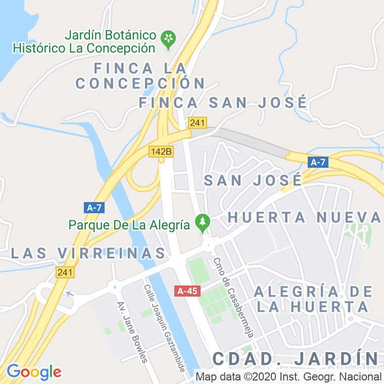 Código Postal calle Casabermeja, camino (Impares Del 1 Al Final)  (Pares Del 2 Al Final) en Málaga