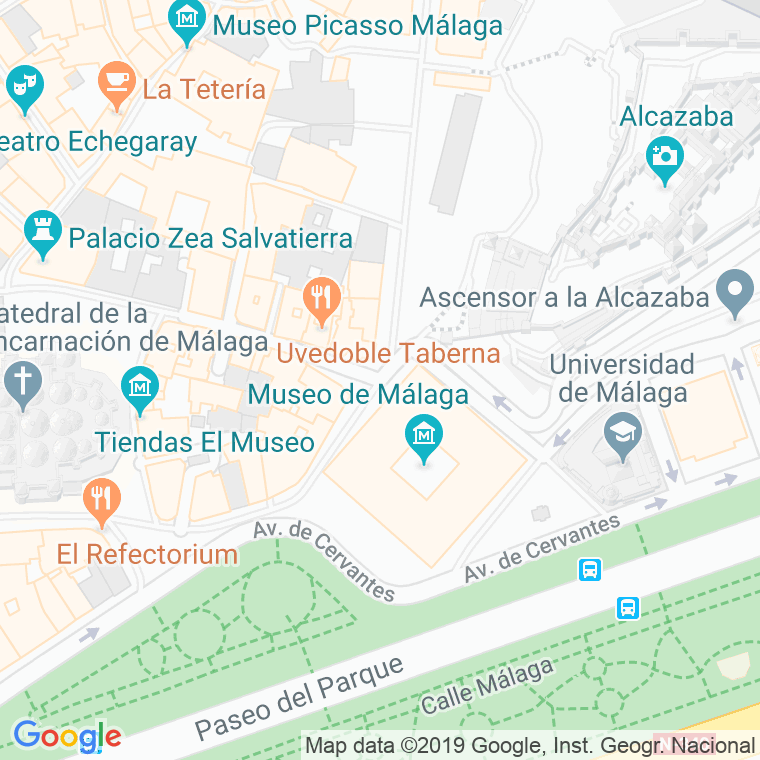 Código Postal calle Aduana, plaza en Málaga