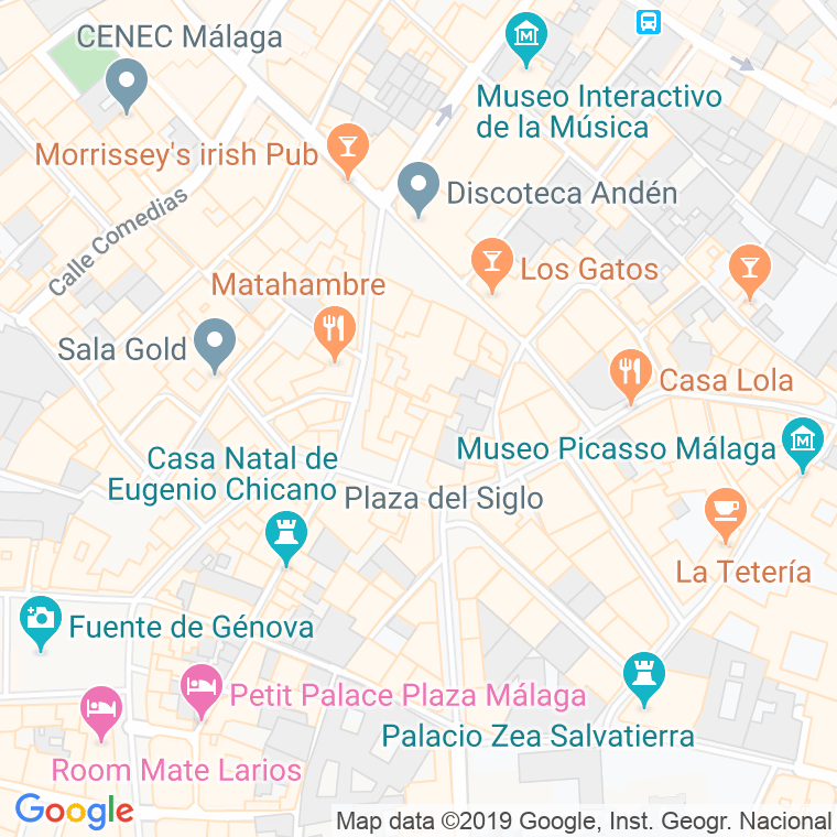 Código Postal calle Concejal Agustin Moreno en Málaga