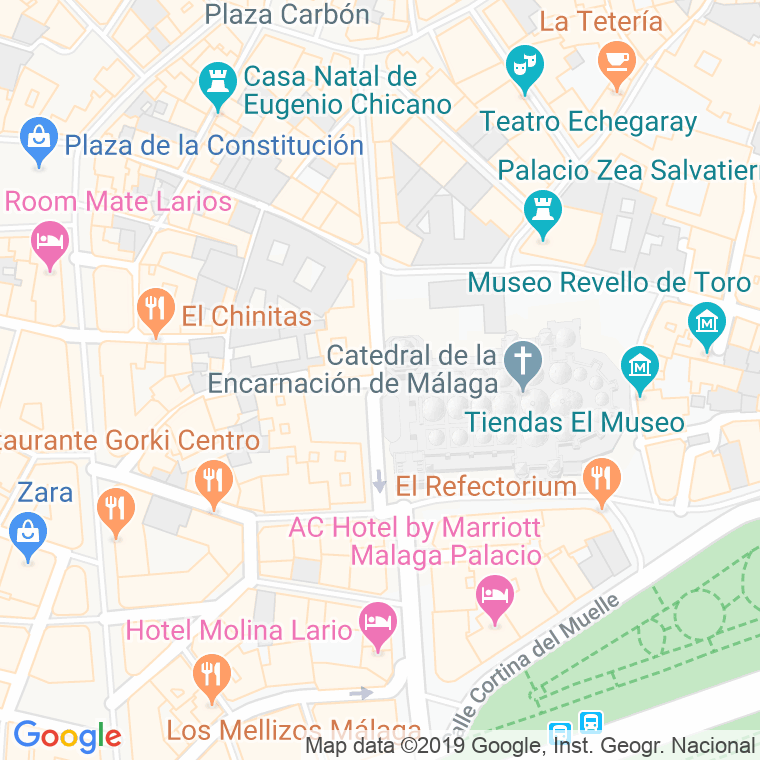 Código Postal calle Obispo, plaza en Málaga