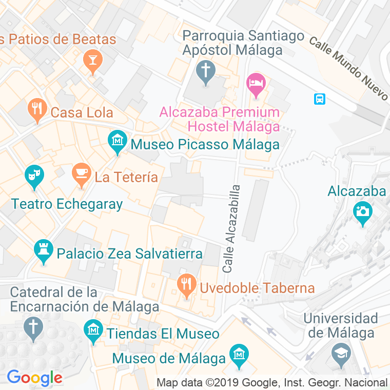 Código Postal calle Postigo San Agustin en Málaga