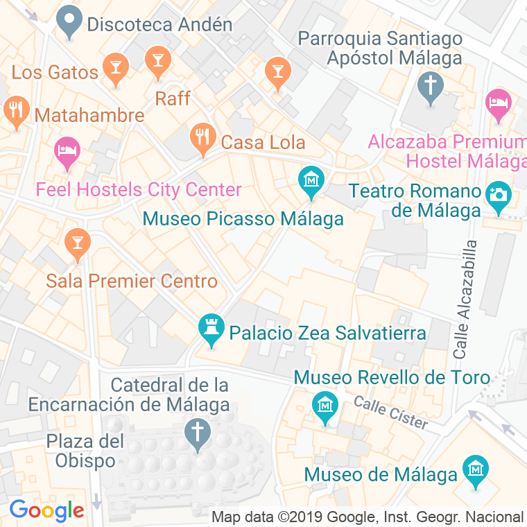 Código Postal calle San Agustin en Málaga