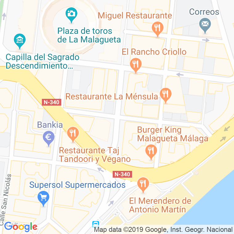 Código Postal calle Arenal en Málaga