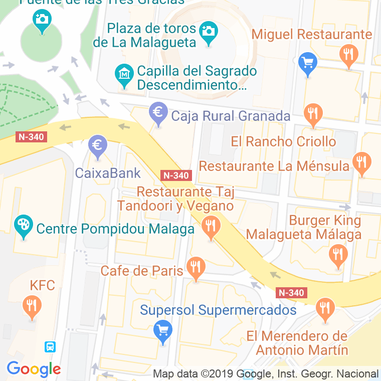 Código Postal calle Canovas Del Castillo, avenida en Málaga
