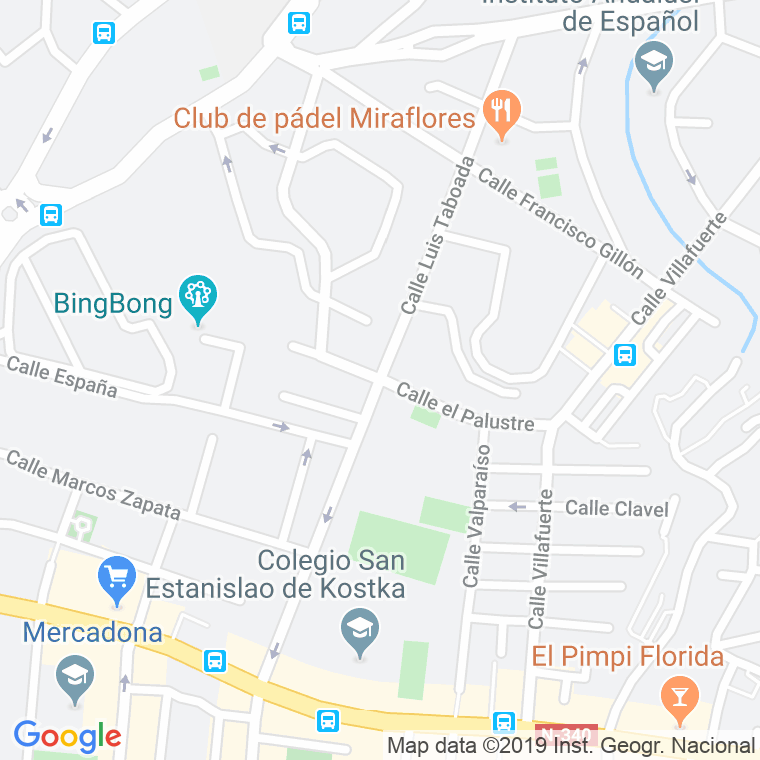 Código Postal calle Luis Taboada   (Impares Del 1 Al 61)  (Pares Del 2 Al 44) en Málaga