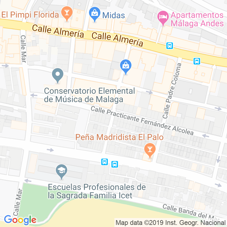 Código Postal calle Aguilar Y Cano en Málaga