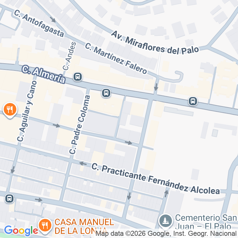 Código postal de Carlos Valverde en Málaga